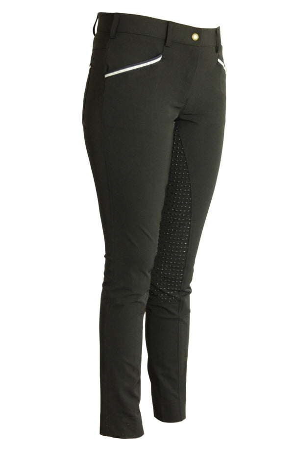 Women's Horse Riding Breeches: CoolMax Jodhpurs with Silicone Seat Grip, Black, Sizes 6-28