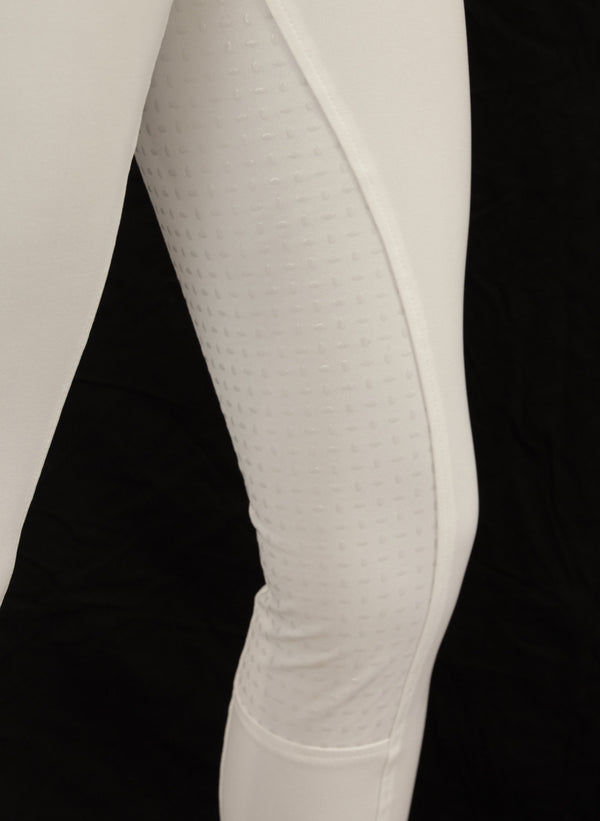 White Coolmax Breeches with Silicone seat grip. Sizes 6 to 28