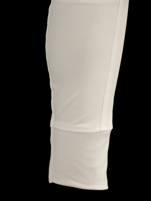 White Coolmax Breeches with Silicone seat grip. Sizes 6 to 28