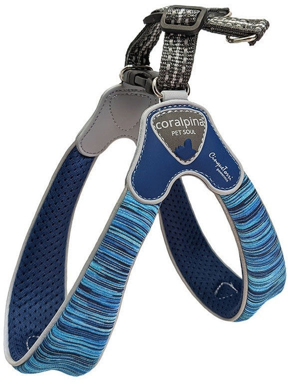 Coralpina Powermix Dog Harness Blue Melange-Dog Collars & Leads-Ascot Saddlery