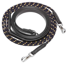 Draw Reins Oregon Running Leather & Rope Black-HORSE: Stock & Western-Ascot Saddlery