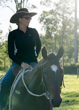Earlwood Ava Sunshirt Long Sleeve Black & Grey-CLOTHING: Clothing Ladies-Ascot Saddlery