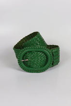 Hitchley & Harrow Emerald Leather Plaited Belt