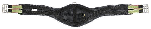 Equiprene Pressure Eze Two Buckle Girth Elastic Black-HORSE: Girths-Ascot Saddlery