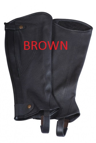 Eurohunter Chapette Leather Brown-RIDER: Chapettes & Gaiters-Ascot Saddlery