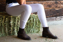 White Coolmax Breeches with Silicone seat grip. Sizes 6 to 28