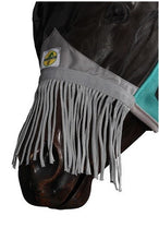 Fly Mask With Ears & Nose Fringe Horsemaster Teal-HORSE: Flyveils & Bonnets-Ascot Saddlery