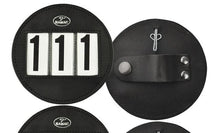 Hamag Number Holder Bridle Round Leather 3 Digit Pair Black-HORSE: Number Holders-Ascot Saddlery