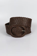 Hitchley & Harrow Leather Plaited Belt - Havana