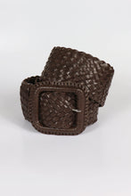 Hitchley & Harrow Leather Plaited Belt - Havana