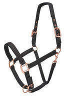 Headstall Webbing Glitter Black-HORSE: Headstalls-Ascot Saddlery