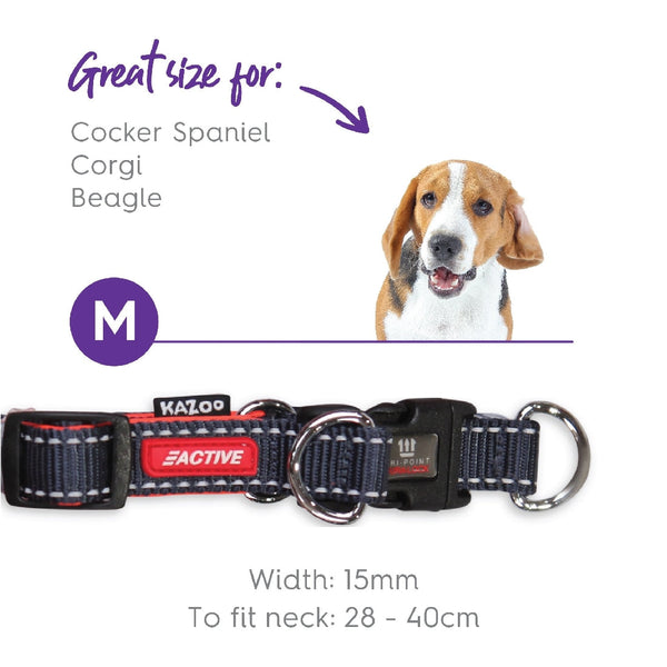 Kazoo Dog Collar Active Adjustable Slate & Orange-Dog Collars & Leads-Ascot Saddlery