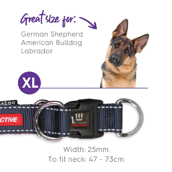 Kazoo Dog Collar Active Adjustable Slate & Orange-Dog Collars & Leads-Ascot Saddlery