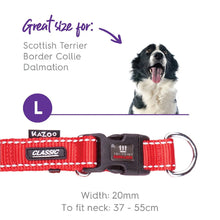 Kazoo Dog Collar Classic Adjustable Red-Dog Collars & Leads-Ascot Saddlery