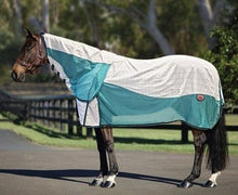 Kool Master Air Max Combo White & Turquoise-RUGS: Summer Rugs, Neck Rugs & Hoods-Ascot Saddlery
