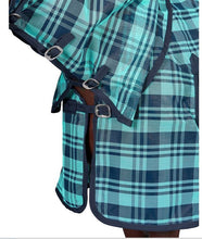 Koolmaster Shade Mesh Combo Turquoise & Navy-RUGS: Summer Rugs, Neck Rugs & Hoods-Ascot Saddlery