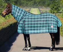 Koolmaster Shade Mesh Combo Turquoise & Navy-RUGS: Summer Rugs, Neck Rugs & Hoods-Ascot Saddlery