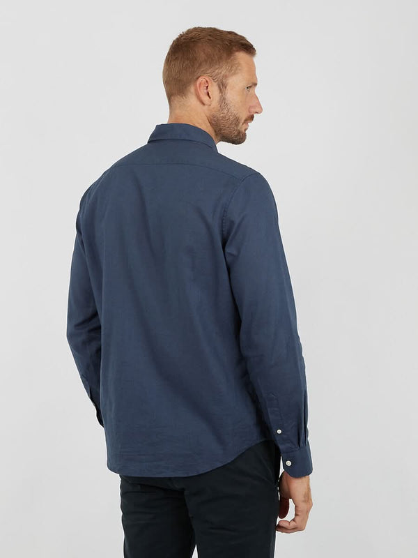 Nautica Long Sleeve Linen Shirt Navy