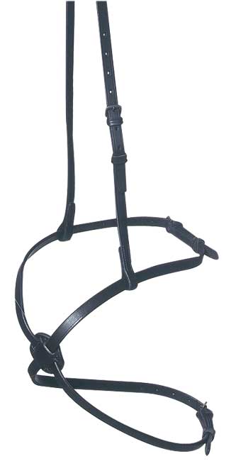 Noseband Figure 8 Leather Aintree Brown-HORSE: Nosebands & Browbands-Ascot Saddlery
