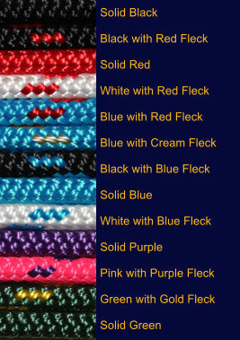 Nungar Headstall Knotted 6mm Blue & Red Fleck-HORSE: Headstalls-Ascot Saddlery