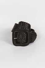 Hitchley & Harrow Leather Plaited Belt - Oiled Havana