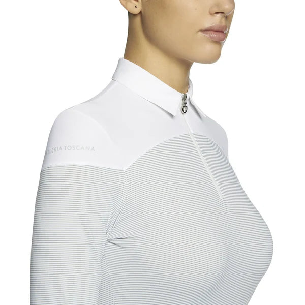 Cavalleria Toscana Horizontal Pin Stripe L/S Training Polo