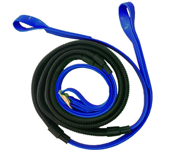 Pvc Reins Rubber Grip Horsesense 16mm Loop End Black & Blue Grip-HORSE: Racing & PVC-Ascot Saddlery