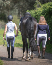 Women's Riding Wear Lauren White/Grey Seat Breeches for Horse Riding