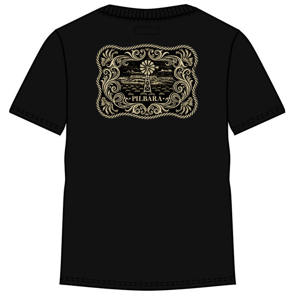 Pilbara Western Men's T-Shirt Short Sleeve Black