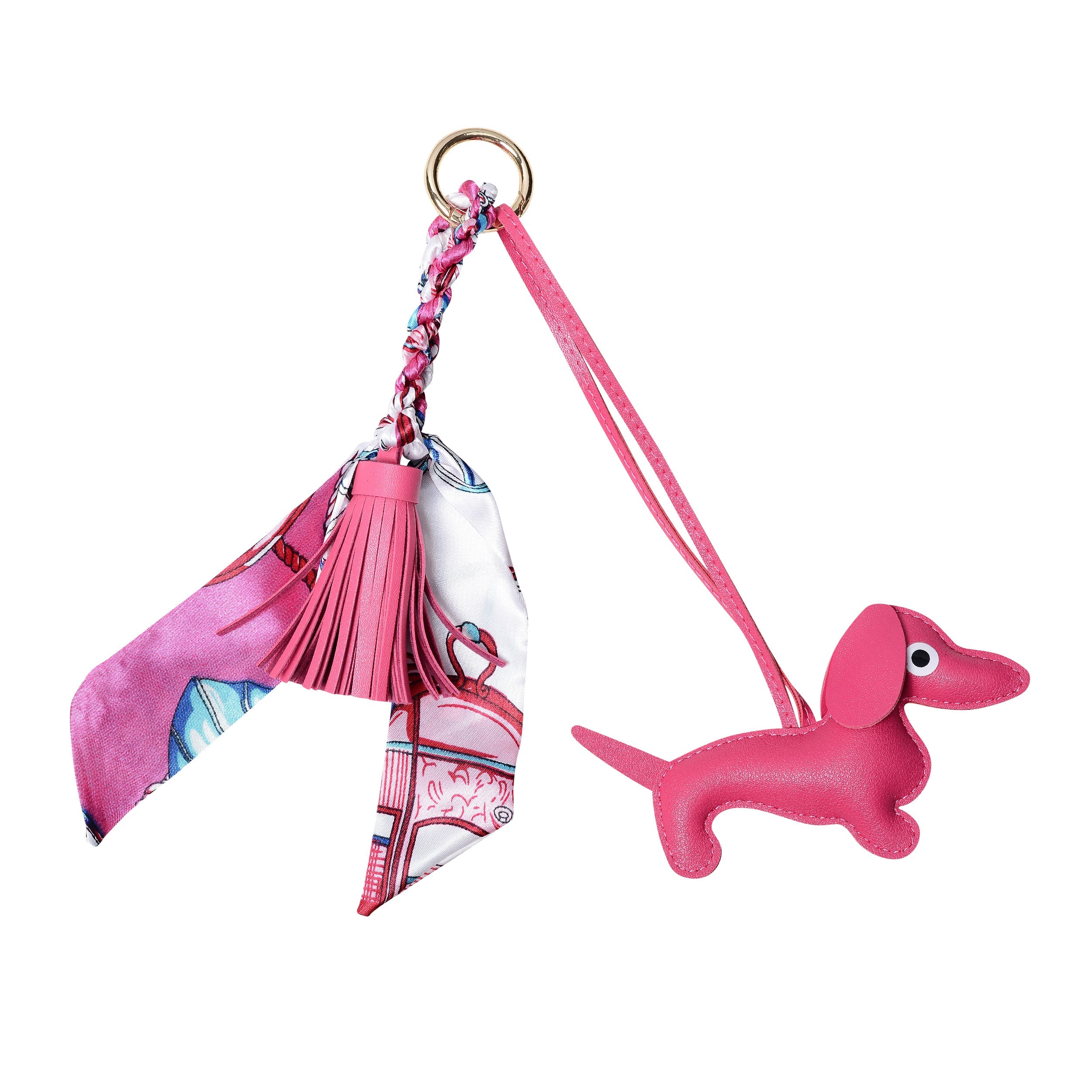 Deluxe Sausage Dog Keyring | Pink