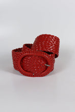 Hitchley & Harrow Red Leather Plaited Belt