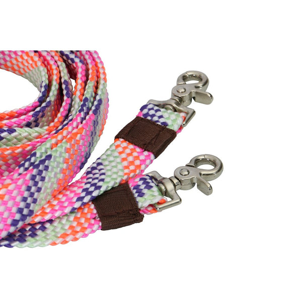 Reins Vivid Split 2.4 Rainbow-HORSE: Stock & Western-Ascot Saddlery