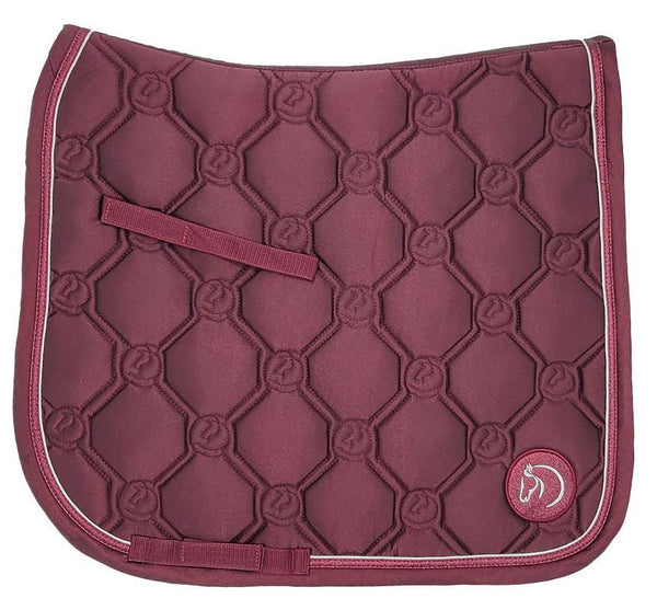 Saddlecloth Dressage Shimmer Burgundy-HORSE: Saddlecloths-Ascot Saddlery