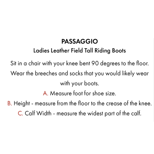 Passaggio Ladies Leather Field Tall Riding Boot