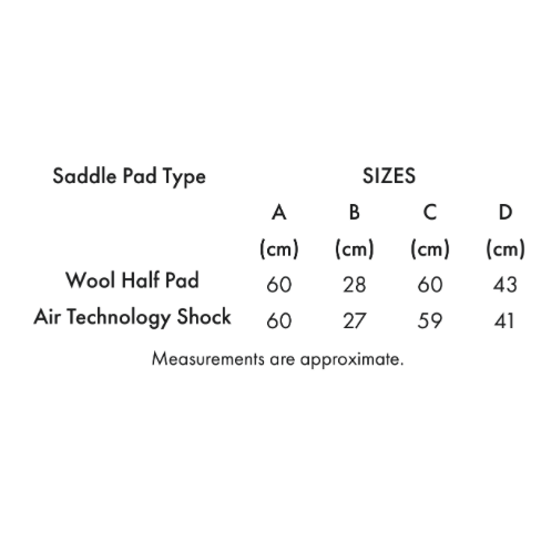 Airtechnology Shockproof Wool Saddle Pad - Half Pad