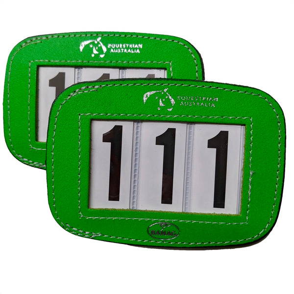 Equestrian Australia Stallion Leather Halter Number Holders (Pair)