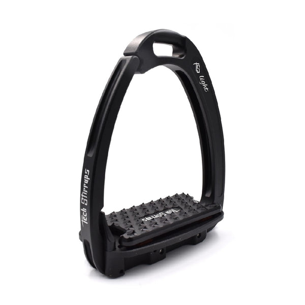 Tech Stirrup Irons Venice Evo Flat Safety Stirrups Black & Black-HORSE: Stirrup Irons-Ascot Saddlery