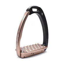 Tech Stirrup Irons Venice Evo Flat Safety Stirrups Black & Rosegold-HORSE: Stirrup Irons-Ascot Saddlery