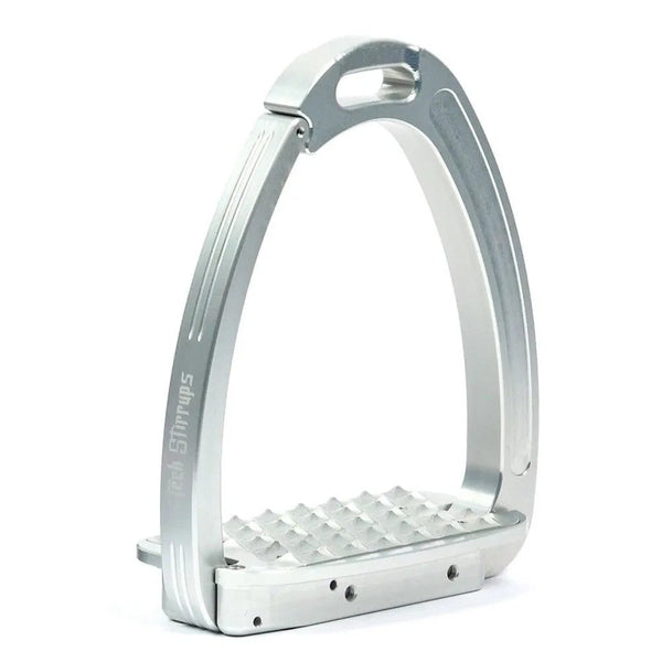 Tech Stirrup Irons Venice Sloped Evo Safety Stirrups Silver & Silver-HORSE: Stirrup Irons-Ascot Saddlery