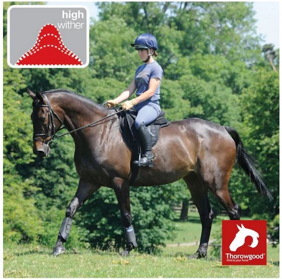 Thorowgood T4 All Purpose Compact Saddle High Wither Black 17.0"-SADDLES: All Purpose Saddles-Ascot Saddlery