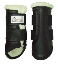 Toptac Fleece Tendon Boots Black-HORSE: Horse Boots-Ascot Saddlery