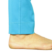 Women's Horse Riding Breeches - Turquoise Micro Woven Cotton Blend