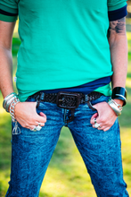 Hitchley & Harrow Leather Plaited Belt - Oiled Havana