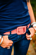 Hitchley & Harrow Leather Plaited Belt - Candy Pink