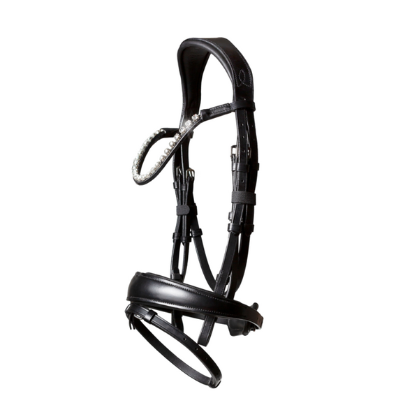 Abigail Black Italian Leather Bridle (No reins)
