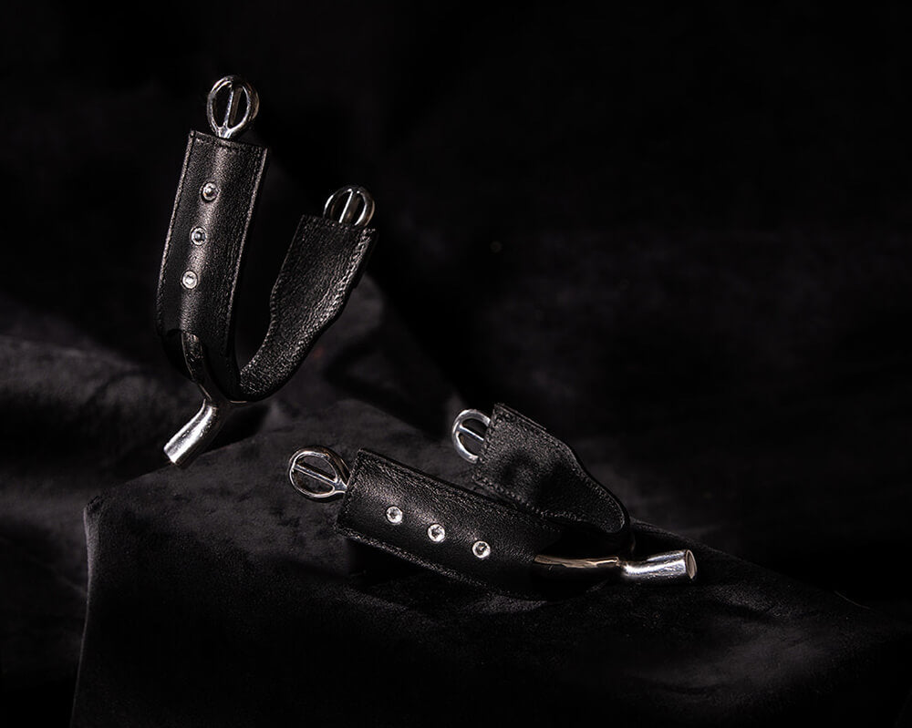 Leather Spur Protectors with Swarovski Crystals