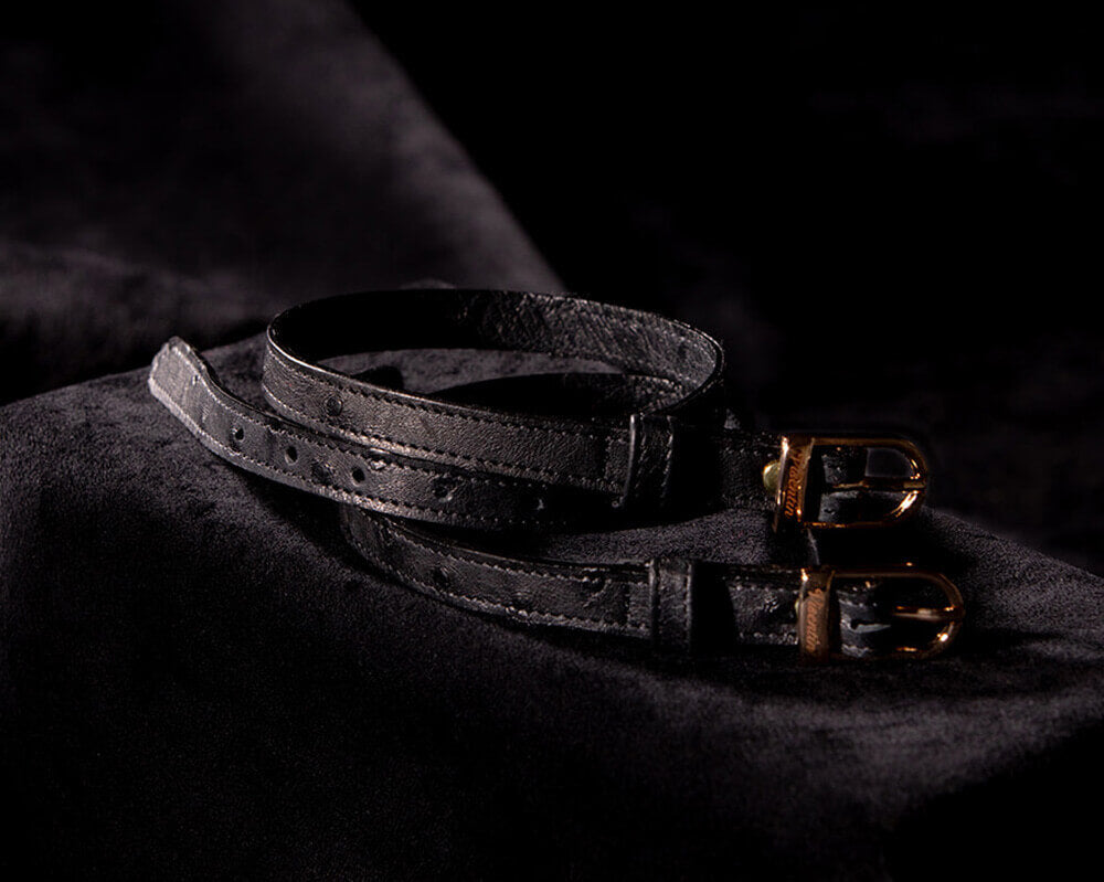 Ostrich Leather Spur Straps