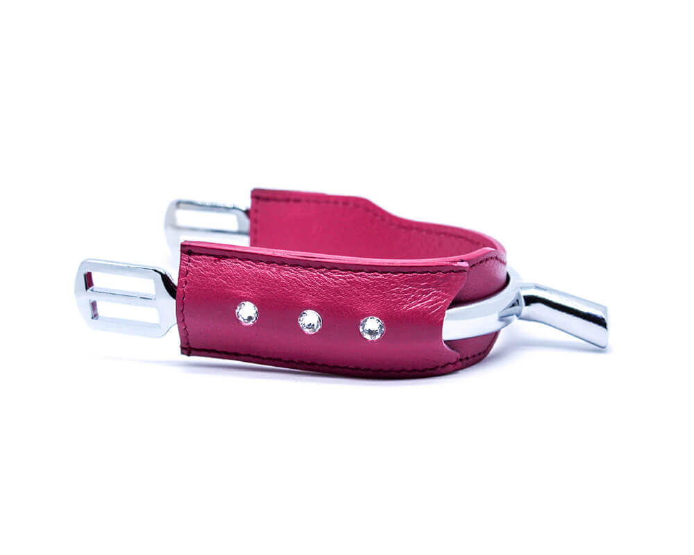 Leather Spur Protectors with Swarovski Crystals