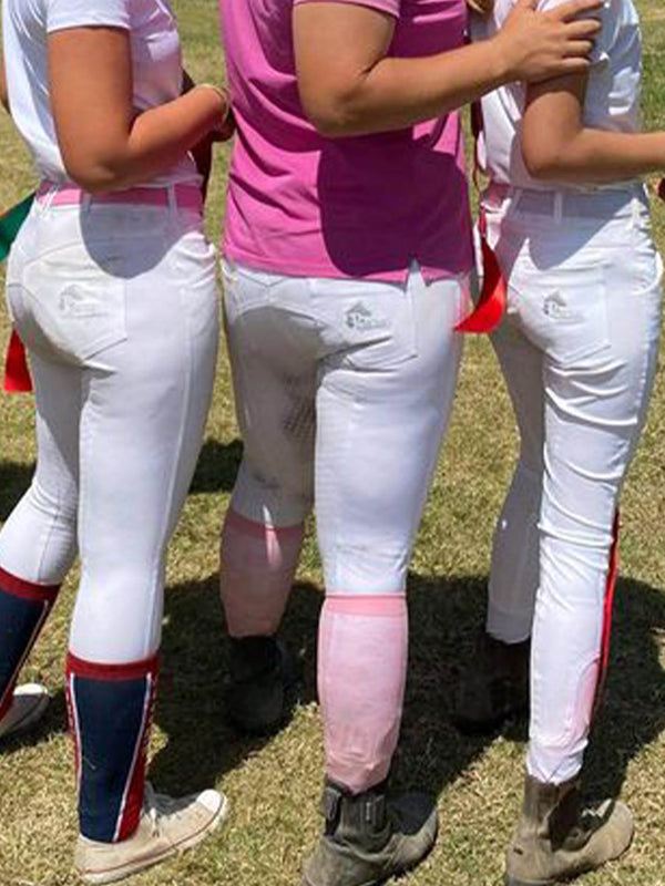 White Coolmax Breeches with Silicone seat grip. Sizes 6 to 28