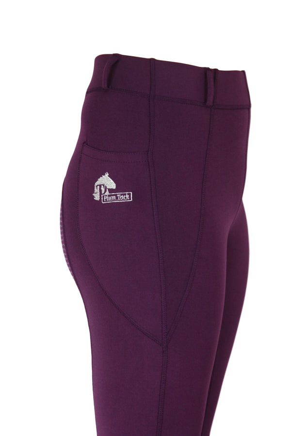 Silicone Seat Horse Riding Tights In Wine Color